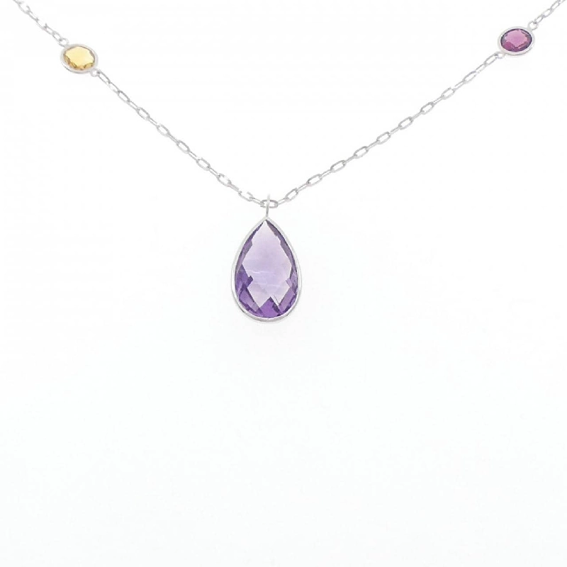 K18WG Mặt dây chuyền đá màu - Hàng hiệu Chính hãng 857445