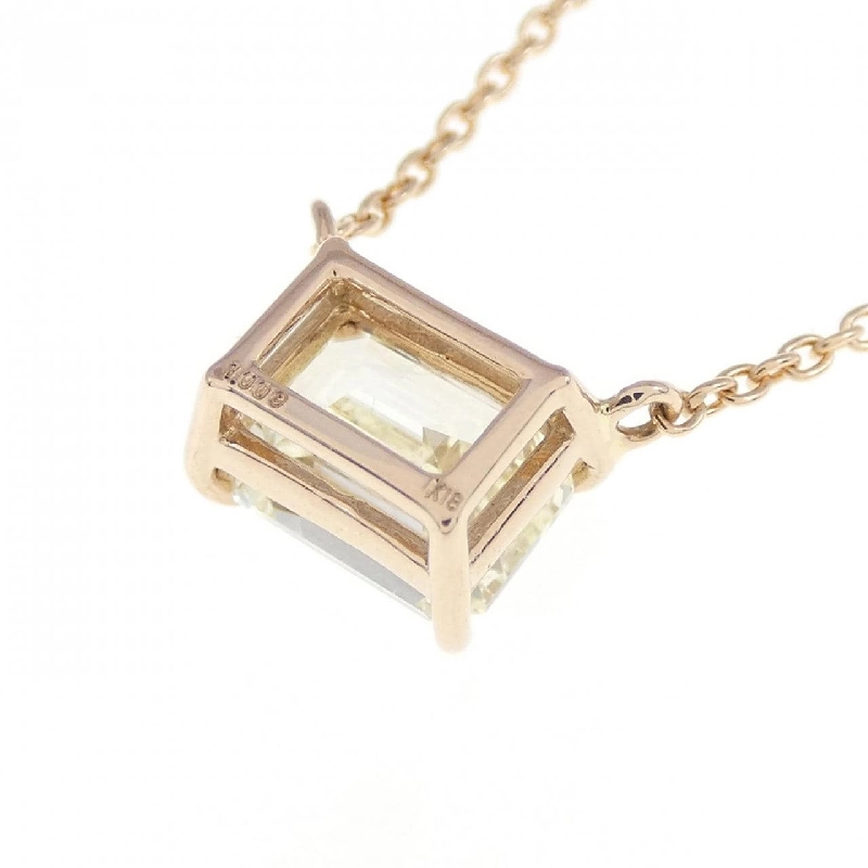 Dây chuyền kim cương K18PG 1.009CT VLY SI2 cắt hình Emerald - Hàng hiệu Chính hãng 874989