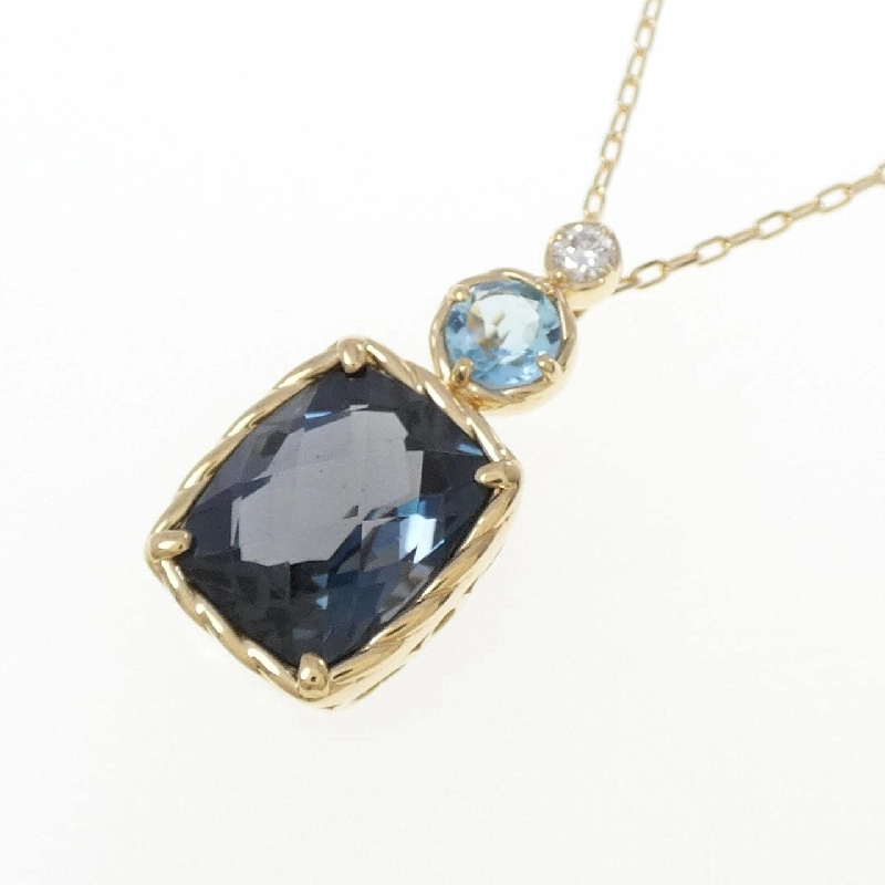 K18YG Blue Topaz Necklace - Hàng hiệu Authentic 858423