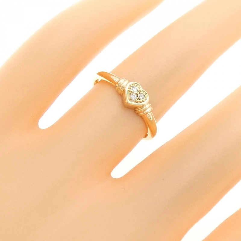 Nhẫn kim cương ba viên hình trái tim K18YG 670109