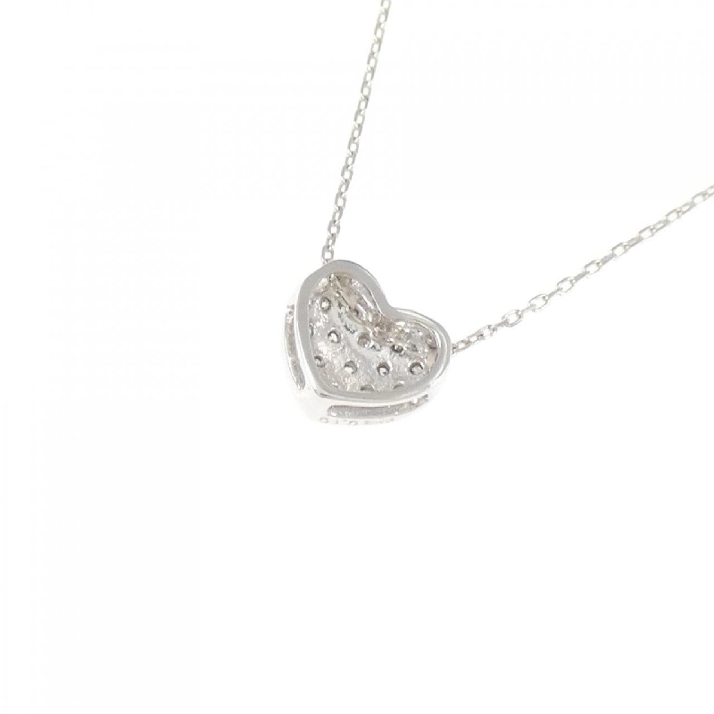 K18WG Pave Heart Diamond Necklace 0.10CT - Hàng hiệu Authentic 856664