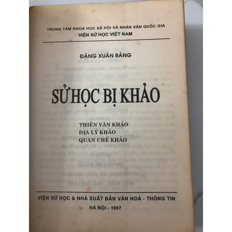 Sử học bị khảo - Đặng Xuân Bảng -trọn bộ 4 quyển trong 1 - sách in năm 1997 762740