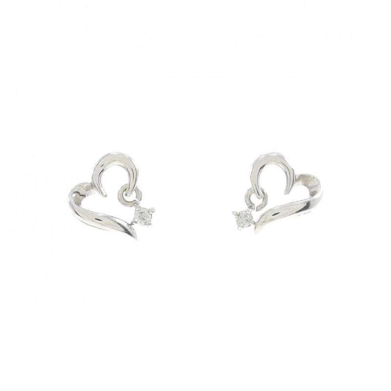 K18WG Bông tai kim cương hình trái tim 0.04CT - Hàng hiệu Chính hãng 871105