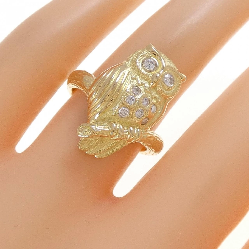 Nhẫn kim cương cú K18YG 0.19CT - Hàng hiệu Authentic 848240