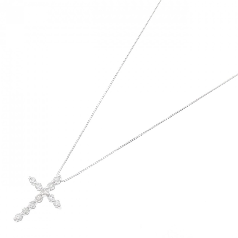 K18WG Dây chuyền kim cương chéo 0.5CT - Hàng hiệu Chính hãng 862048