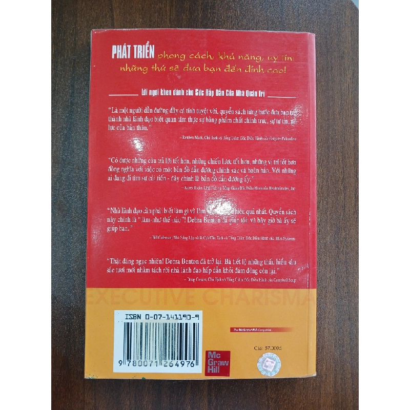 Sức hấp dẫn của nhà quản trị (Executive Charisma)<br>D.A. Benton 539497