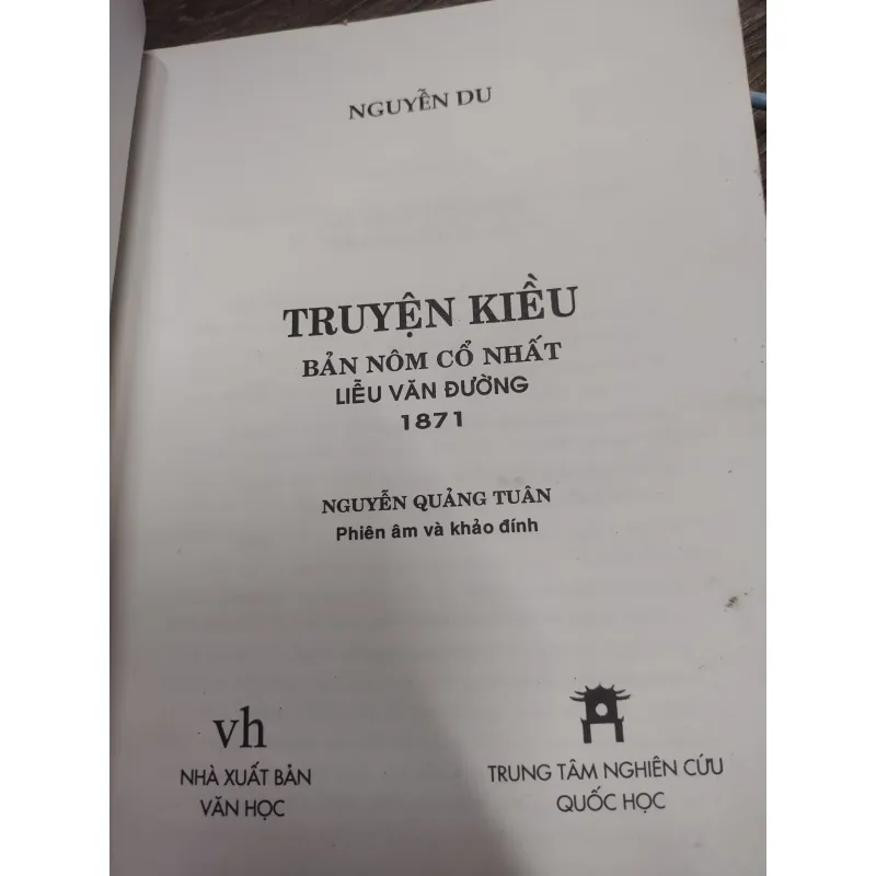 Sách: Truyện Kiều – Bản Nôm cổ nhất Liễu Văn Đường 1871 (A2) 576613