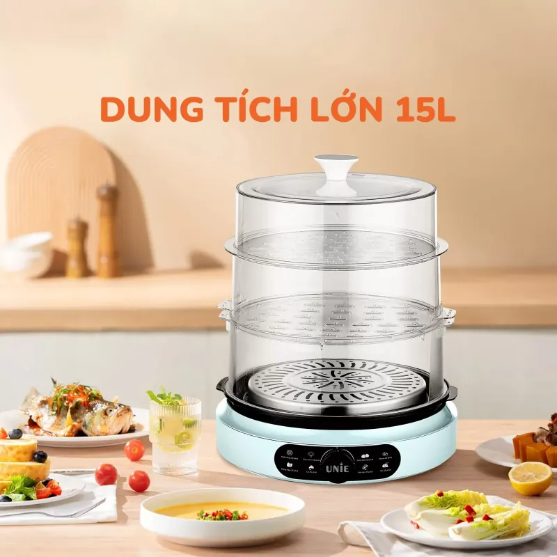 🍲 Nồi hấp UNIE UE680 | 15L – 3 tầng hấp tiện lợi 786552