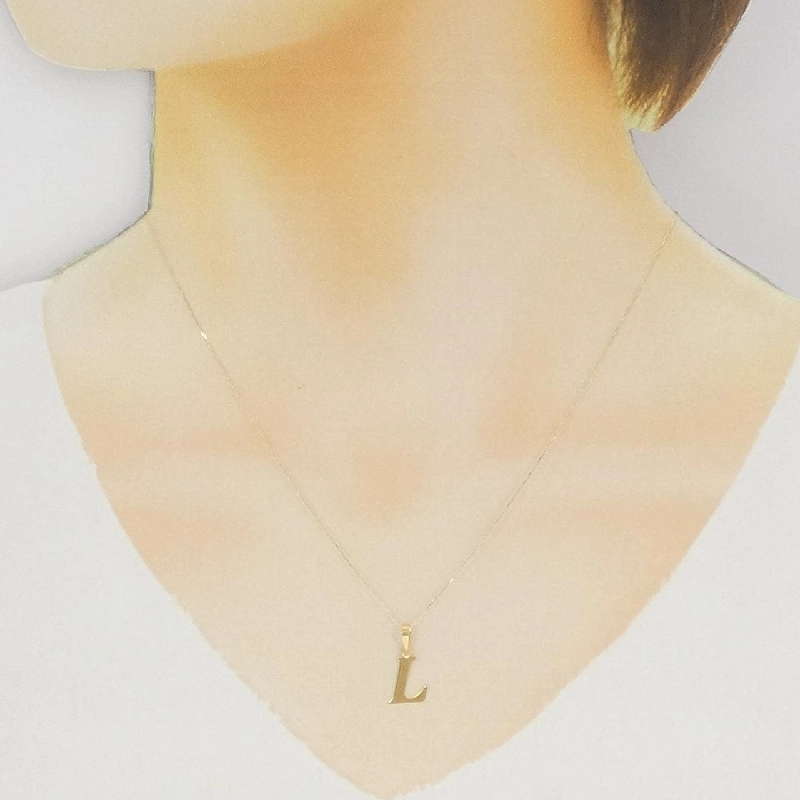 K18YG Chữ cái L Dây chuyền - Hàng hiệu Chính hãng 857178