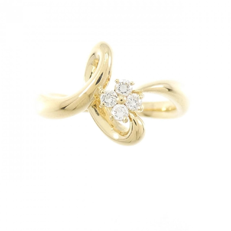 Nhẫn kim cương hoa K18YG 0.10CT 672419