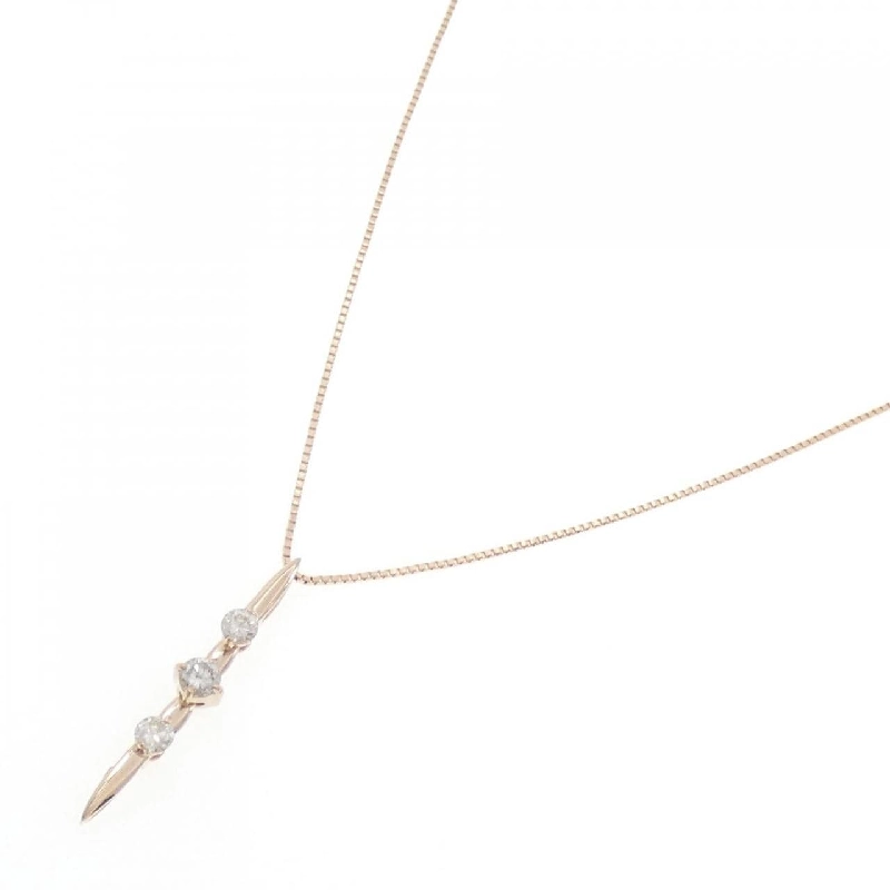 K18PG Dây chuyền kim cương ba viên 0.30CT - Hàng hiệu Chính hãng 860874