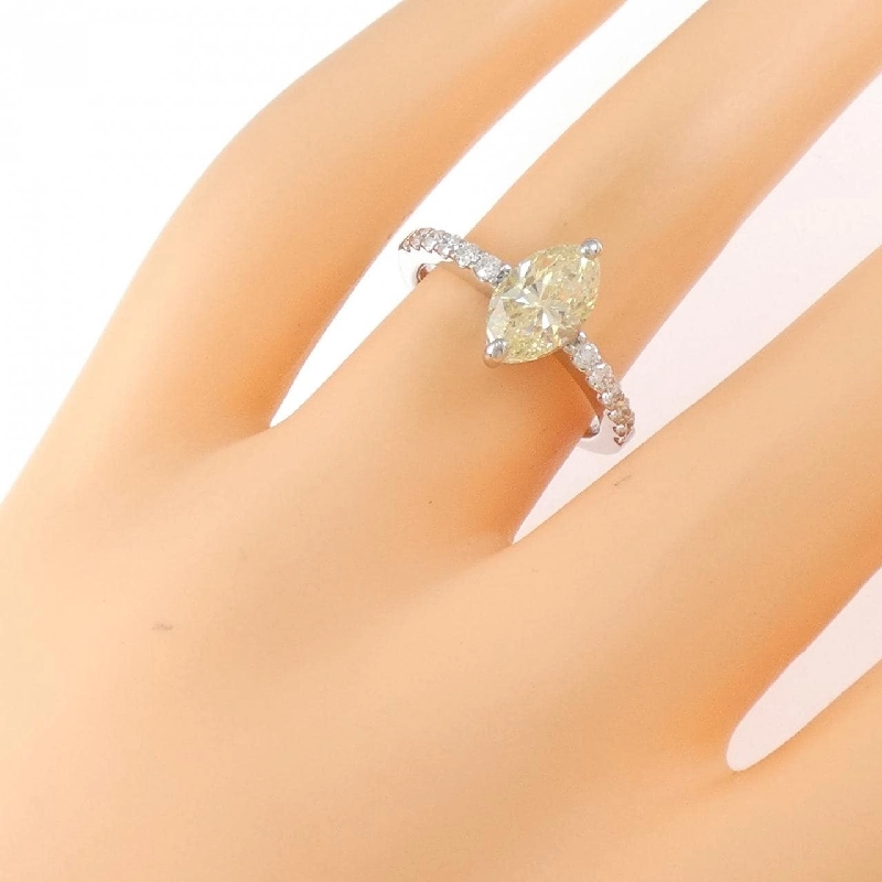 Nhẫn kim cương PT900 1.525CT LY SI1 cắt Marquise - Hàng hiệu Authentic 879430
