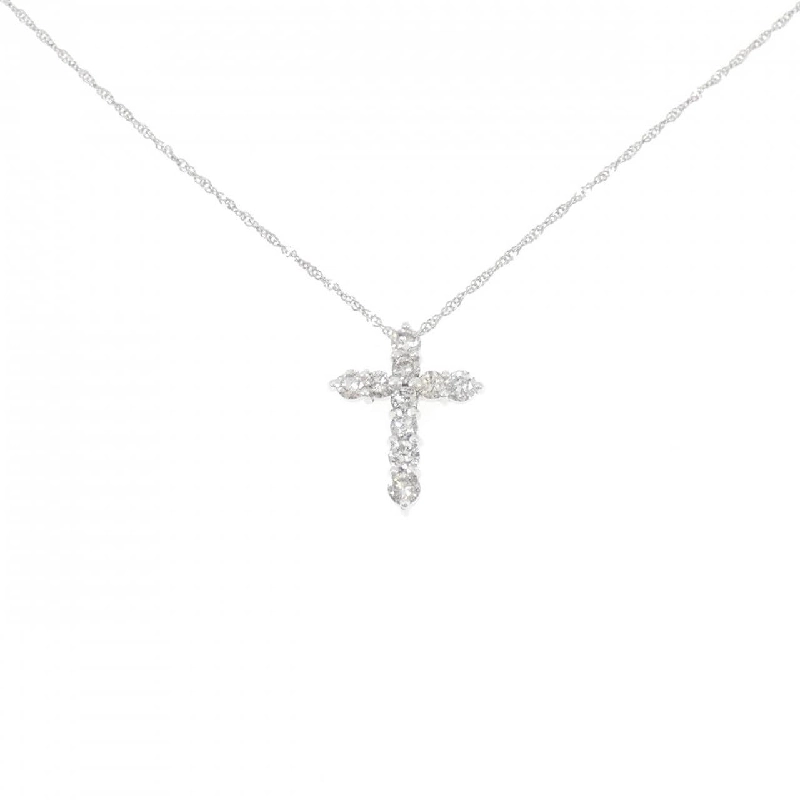 K18WG/750WG Dây chuyền kim cương chéo 0.50CT - Hàng hiệu Chính hãng 861320