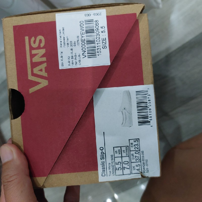 Giày Vans Slip On Canvas (size 37) 23983