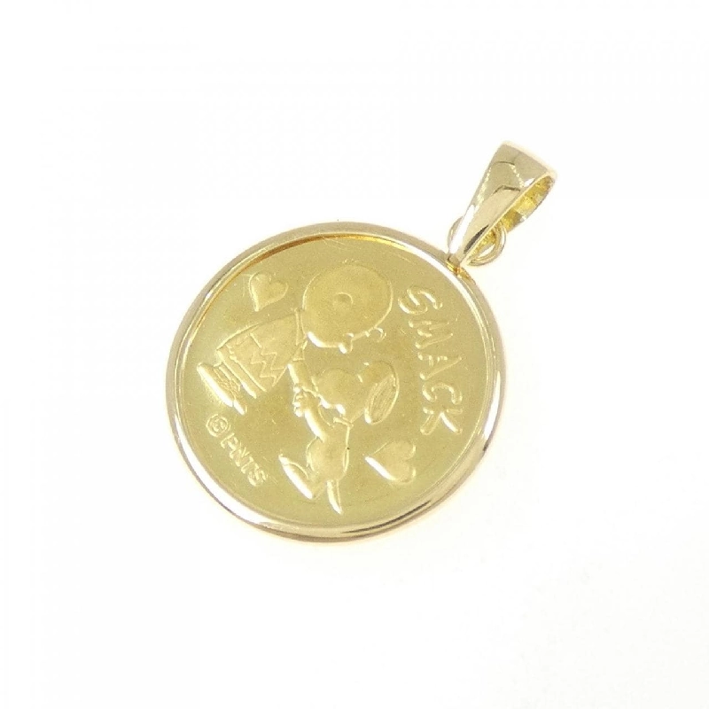 K18YG(枠) Mặt dây chuyền đồng xu - Hàng hiệu Authentic 863337