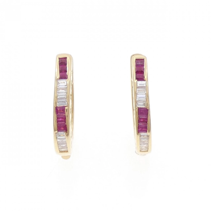 K18YG Bông tai Ruby 0.75CT - Hàng hiệu Chính hãng 870768