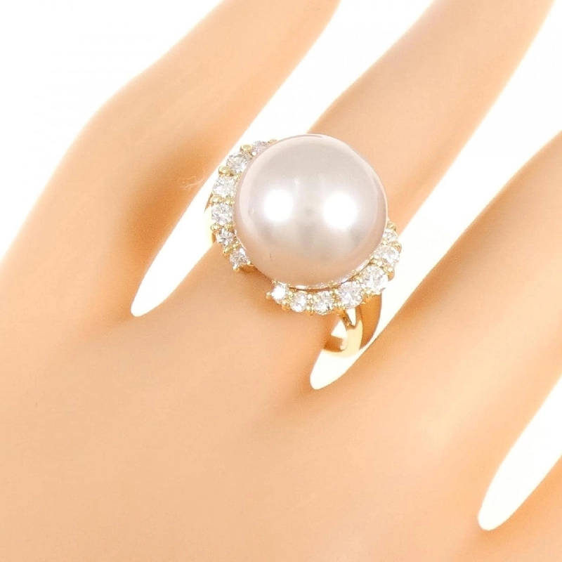 Nhẫn ngọc trai đen K18YG 13.2mm - Hàng hiệu Authentic 853634