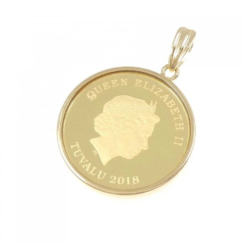 K18YG(枠) Đồng xu Mặt dây chuyền - Hàng hiệu Authentic 865200