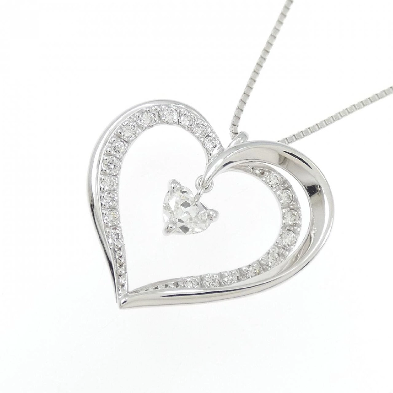 K18WG Dây chuyền kim cương hình trái tim 0.219CT - Hàng hiệu Chính hãng 859487