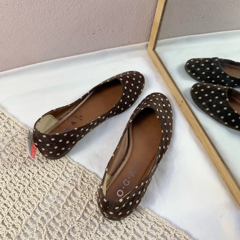 [Like new] Giày bệt nữ O•G•A made in Japan - size 37.5-38 - Chấm bi hot trend 500267