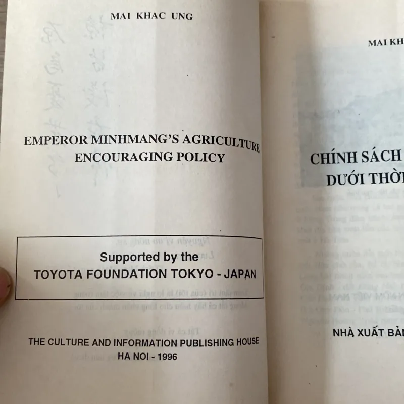 CHÍNH SÁCH KHUYẾN NÔNG DƯỚI THỜI MINH MẠNH (XB 1996) 791115