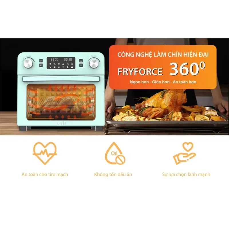 Lò nướng kiêm nồi chiên không dầu UNIE Q36 – Nấu ngon, Không dầu mỡ 714244