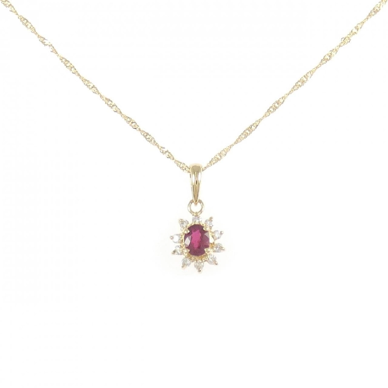 K18YG/750YG Dây chuyền ruby 0.20CT - Hàng hiệu Authentic 858003