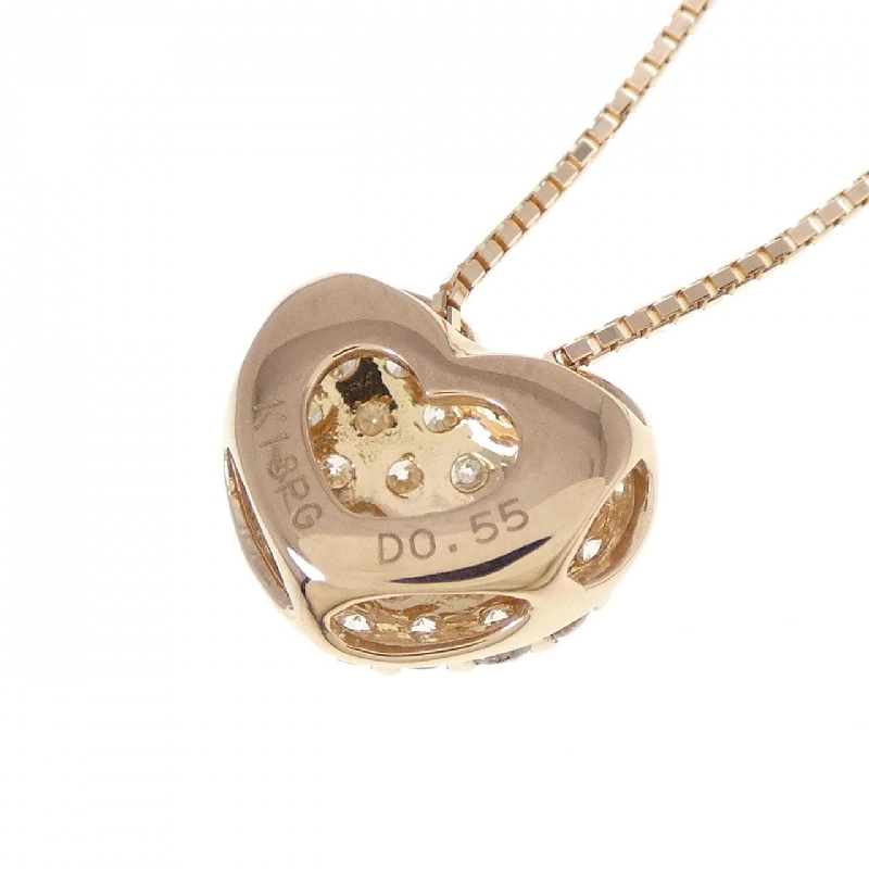 K18PG Dây chuyền kim cương hình trái tim Pavé 0.55CT - Hàng hiệu Chính hãng 862024