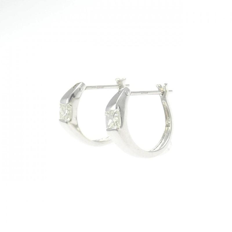 K18WG Bông tai kim cương dạng vòng 0.30CT - Hàng hiệu Authentic 868502