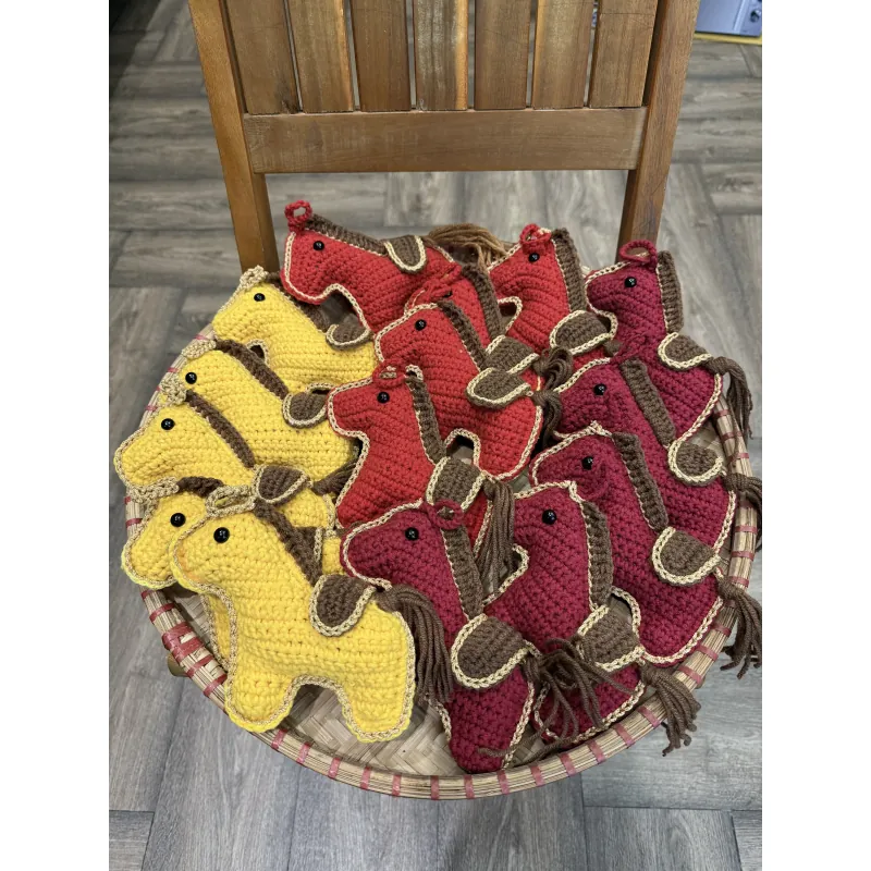 Đồ trang trí Tết Bính Ngọ 2026 con ngựa làm thủ công bằng len, búp bê ngựa bằng len 756055