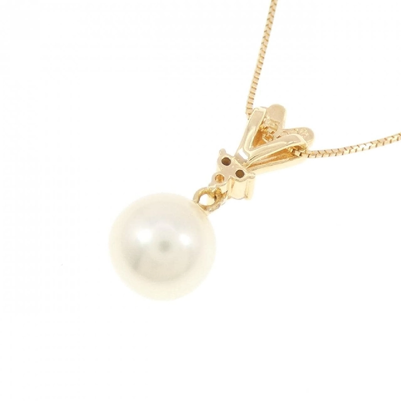 K18YG Ngọc trai Akoya Dây chuyền 7.7mm - Hàng hiệu Chính hãng 857711