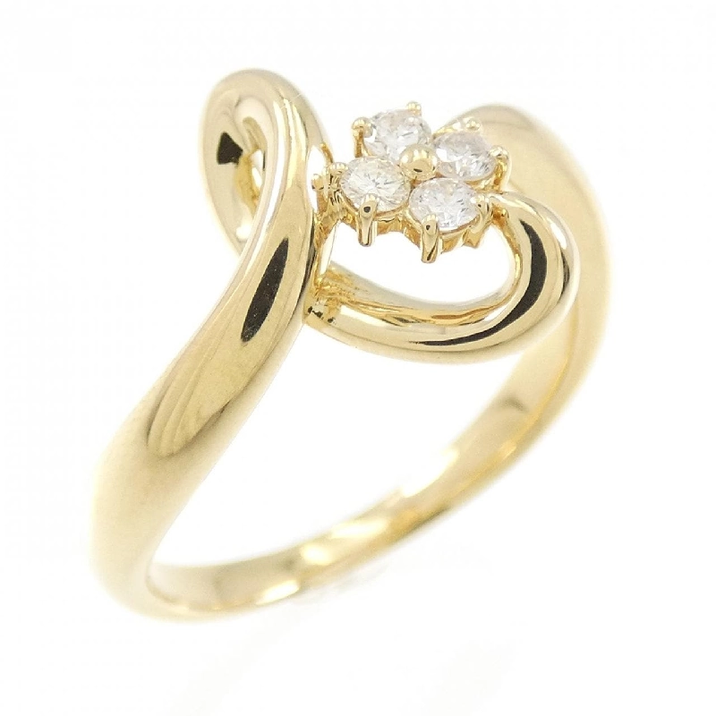 Nhẫn kim cương hoa K18YG 0.10CT 672419