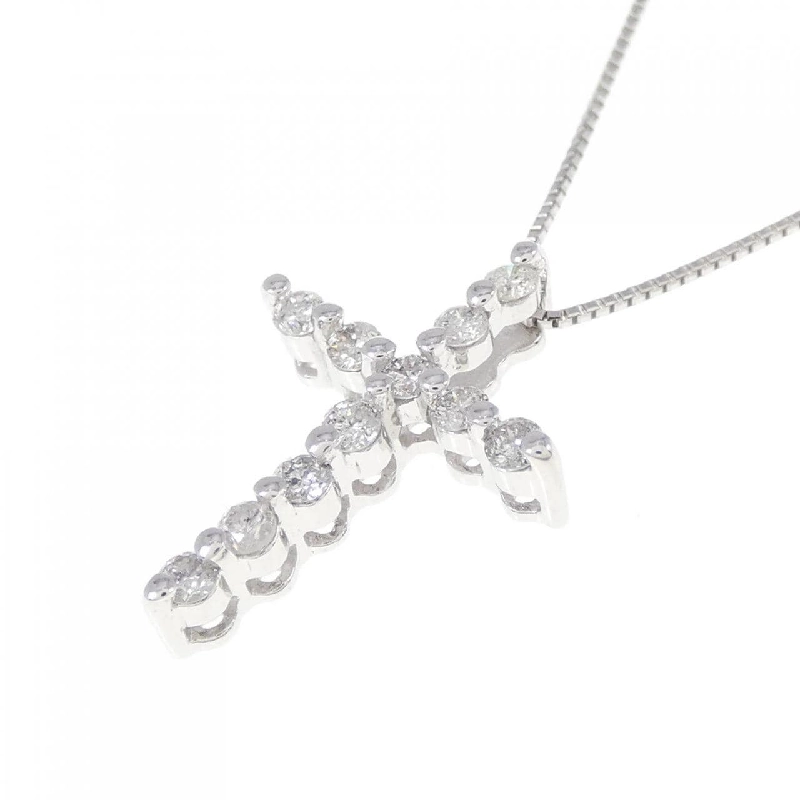K18WG Dây chuyền kim cương chéo 0.26CT - Hàng hiệu Authentic 869059