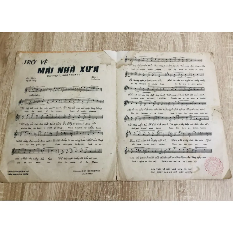 Tờ nhạc Trở Về Mái Nhà Xưa -  1958 994278