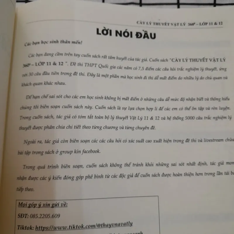 CÀY LÝ THUYẾT VẬT LÝ 360 Lớp 11 &12. Thầy Vũ Ngọc Anh chủ biên 791550
