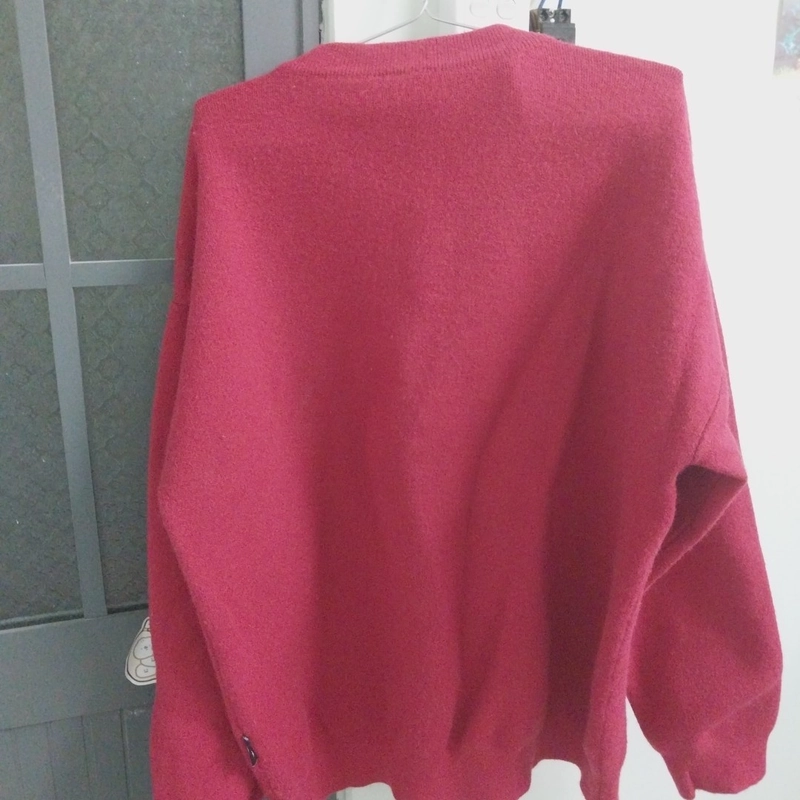 Áo sweater len màu đỏ | Hình in thỏ thêu nổi bằng len 476449