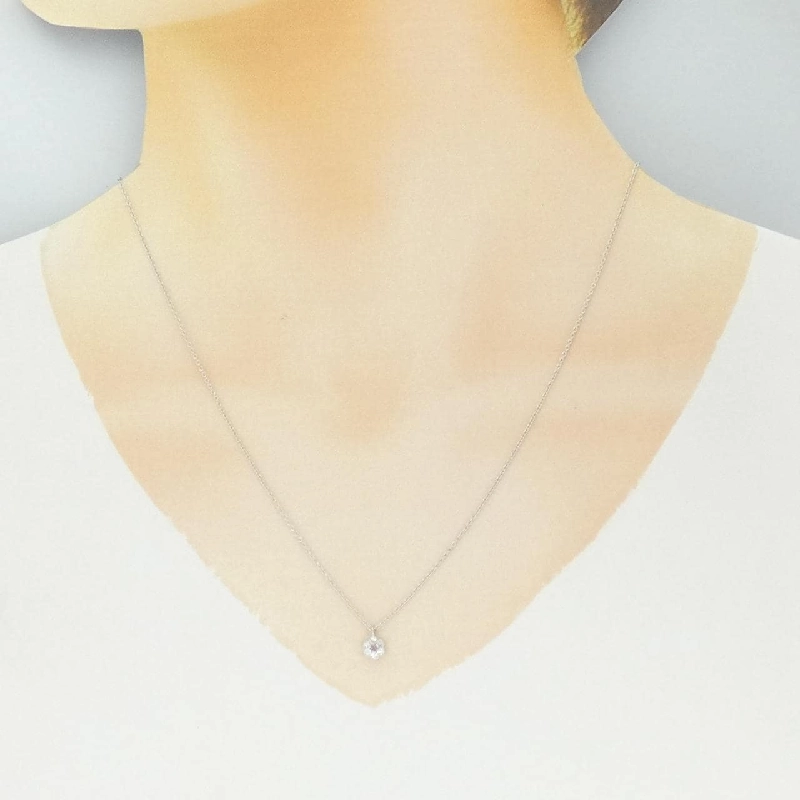 K18WG Dây chuyền kim cương hồng 0.04CT - Hàng hiệu Authentic 858168