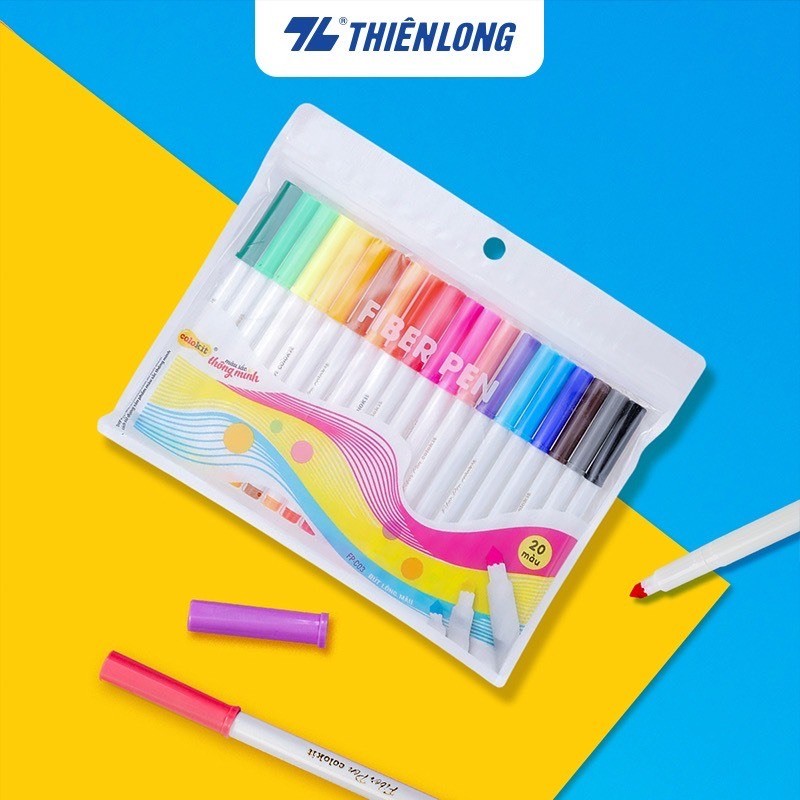 Bút lông màu Fiber Pen 20 màu Basic FP-C03 Thiên Long Colokit - VPP Thiên Ái 178100