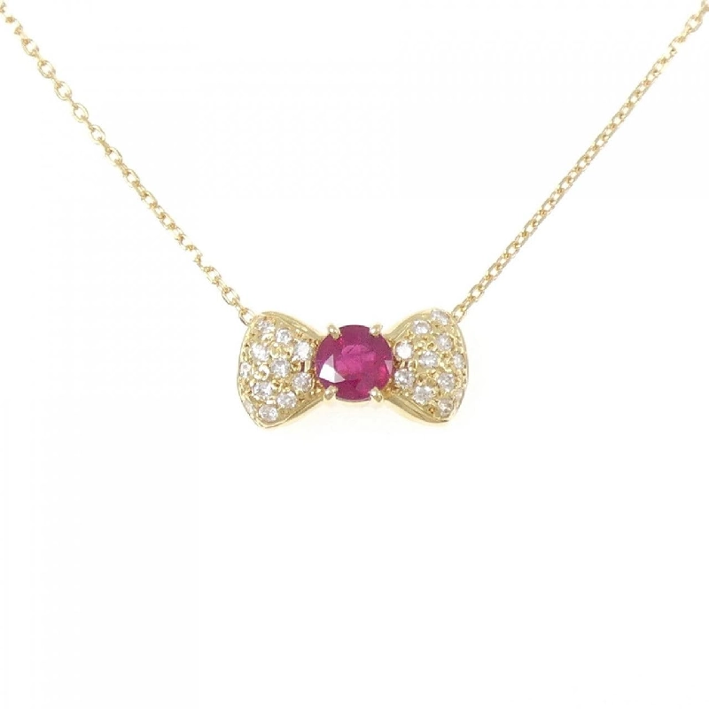 K18YG Ruy băng Ruby Dây chuyền - Hàng hiệu Chính hãng 860639