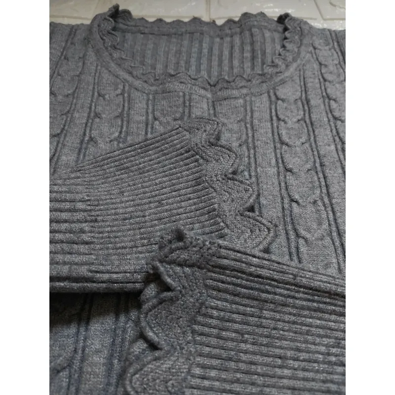 Áo len nữ tay dài màu xám MỚI 95% 1029467