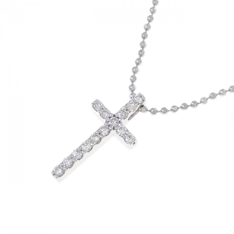 K18WG Dây chuyền kim cương chéo 0.12CT - Hàng hiệu Authentic 856743