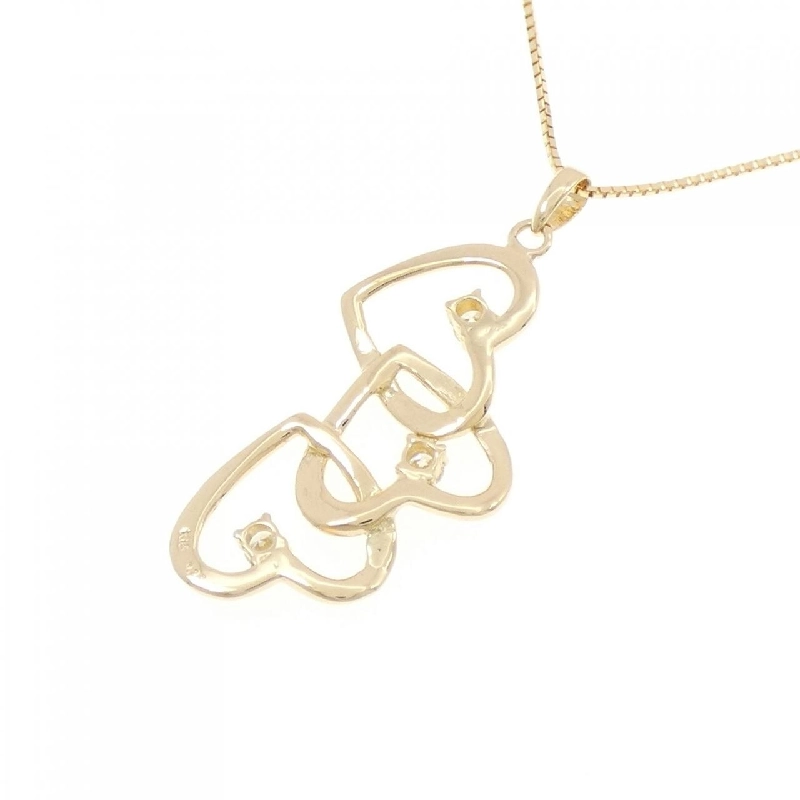 K18YG Ba viên đá trái tim Dây chuyền kim cương 0.20CT - Hàng hiệu Chính hãng 860119