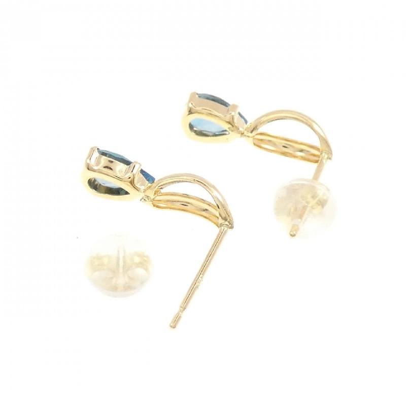 K18YG Blue Topaz Earrings - Hàng hiệu Authentic 870484