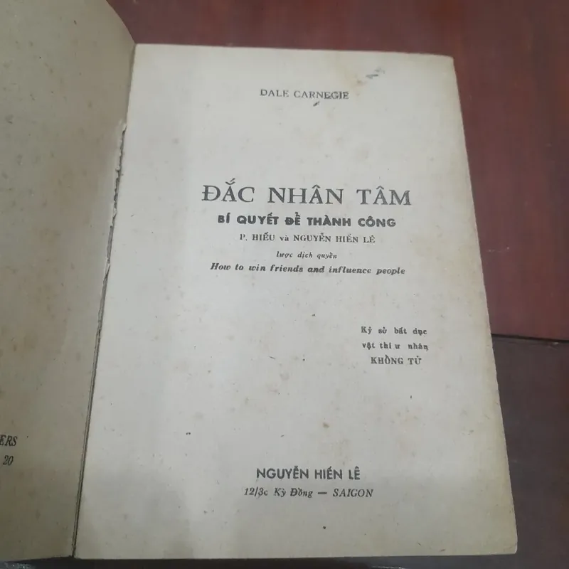 ĐẮC NHÂN TÂM (Nguyễn Hiến Lê dịch và tự xuất bản năm 1968) 603538