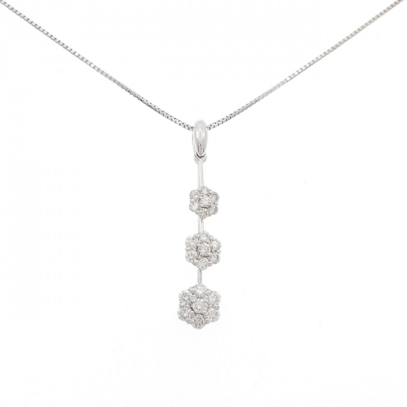 K18WG/750WG Hoa Văn Dây Chuyền Kim Cương 0.70CT - Hàng hiệu Chính Hãng 859751