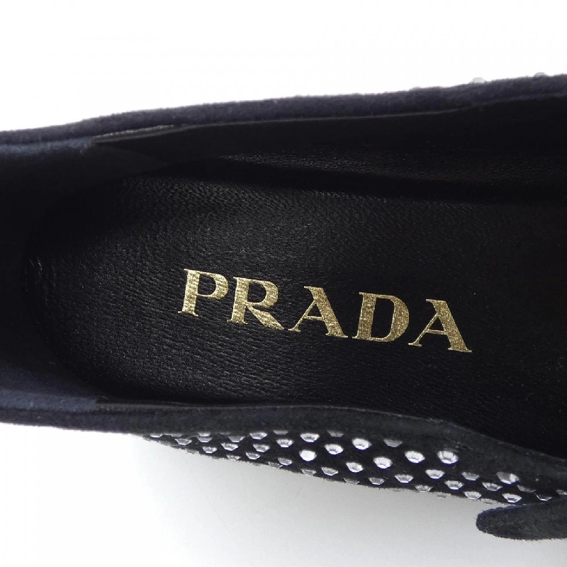Giày ballet suede có đá pha lê PRADA 1F797N 660169
