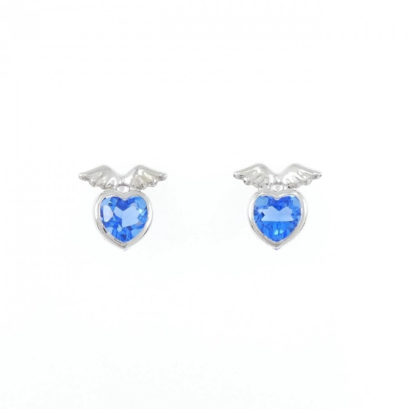 K14WG Heart Synthetic Quartz Earrings - Hàng hiệu Authentic 867383