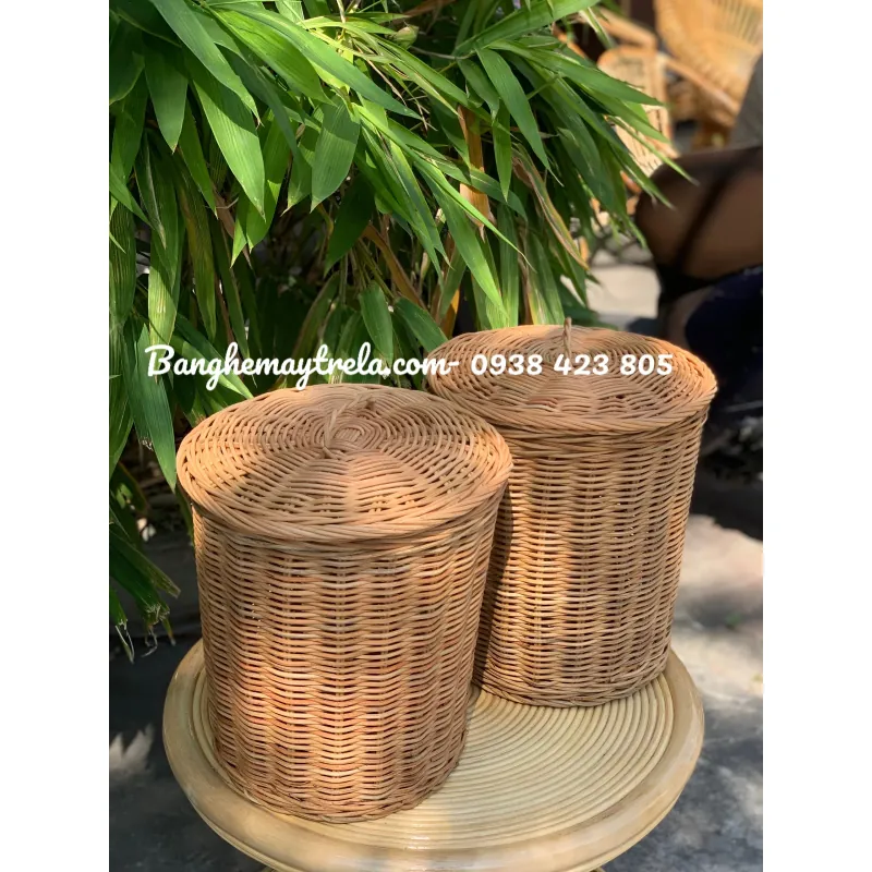 Sọt tròn đựng đồ mây tự nhiên 716524