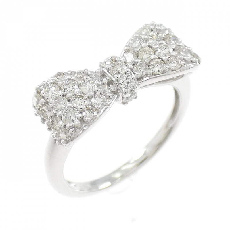 Nhẫn kim cương hình ruy băng K18WG - Hàng hiệu Authentic 850654