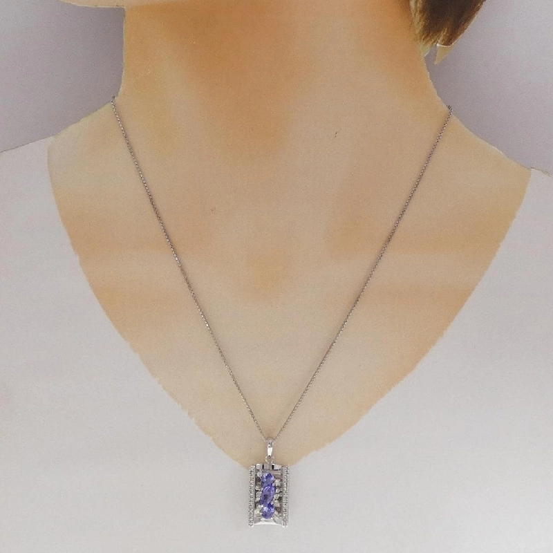 K18WG Đá Tanzanite Dây Chuyền 1.30CT - Hàng hiệu Chính hãng 859819
